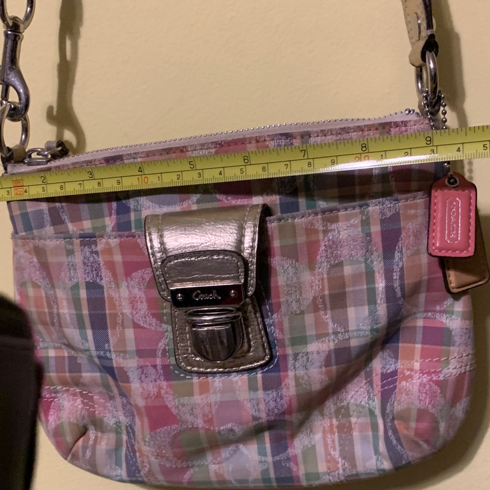 Coach Poppy Madras Plaid Sequined crossbody bag - Picture 4 of 10